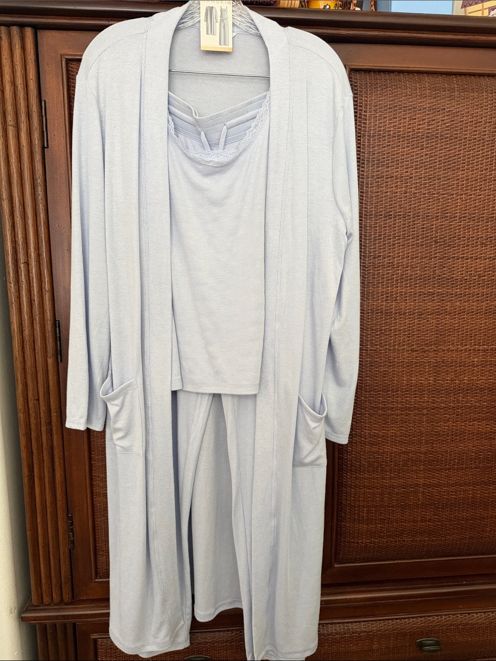 NWT Danskin Light Blue 3 Piece Loungewear Set with Long Cardigan